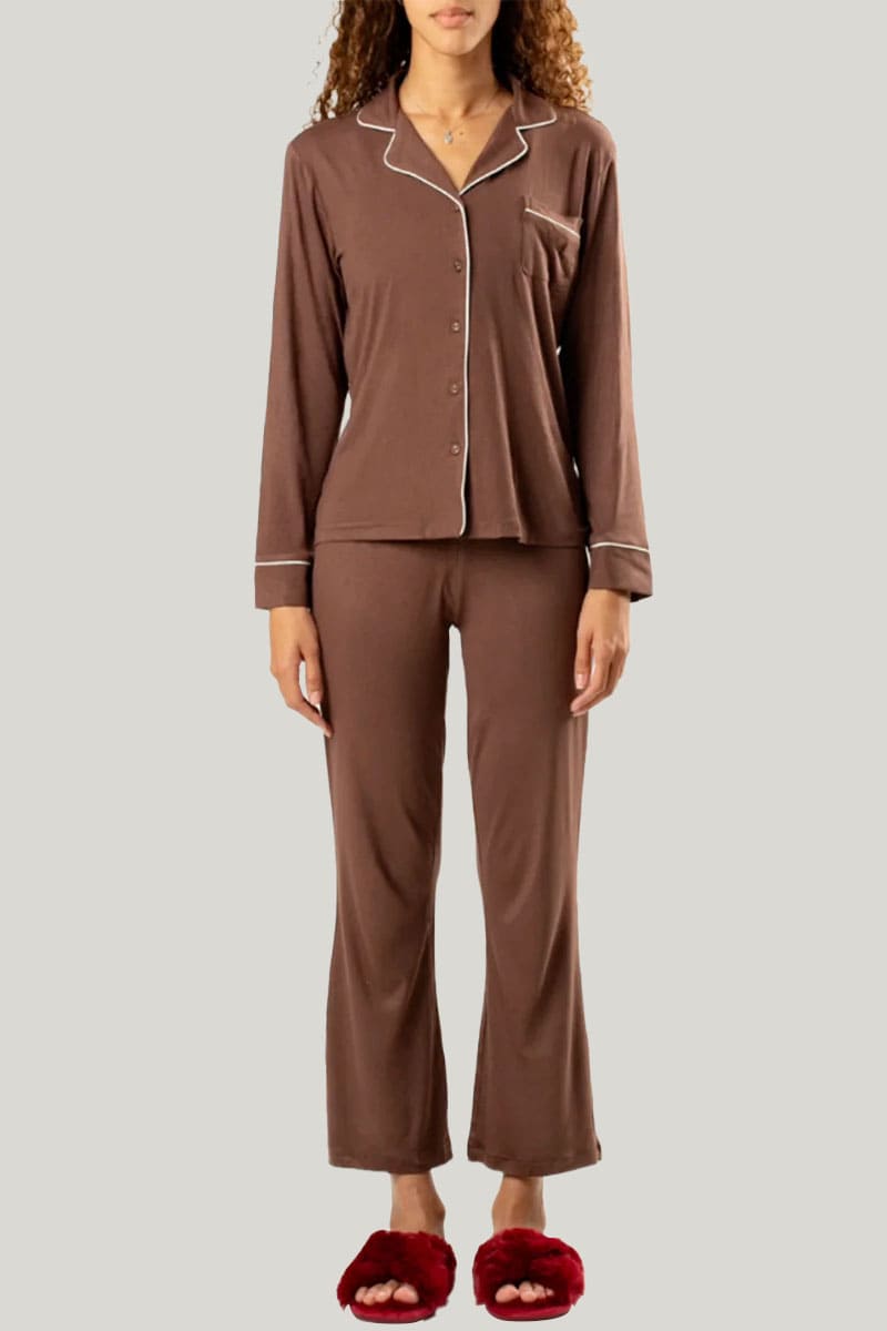 Women'S Softest and Coziest Piping Pajamas Custom and Bulk, Luxury Bamboo Piped Pajamas Wholesale Manufacturer
