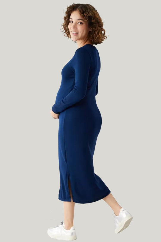Soft And Comfortable Breathable Maternity Long-Sleeved Dress Postpartum Gowns