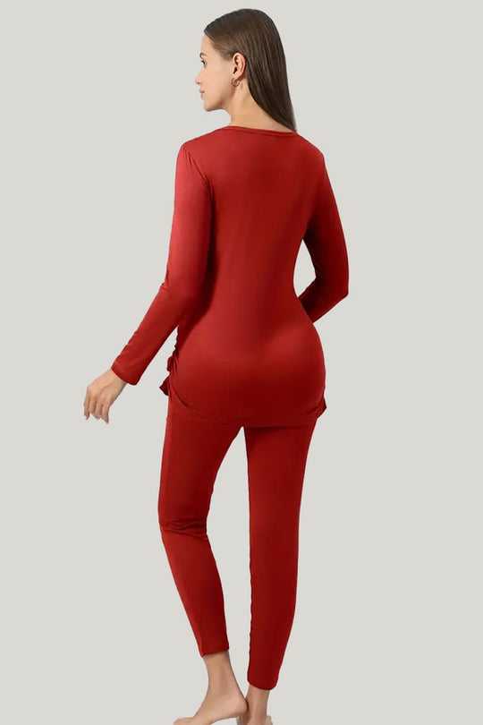 Skin-Friendly Soft Bamboo Fiber Maternity Pajamas Set