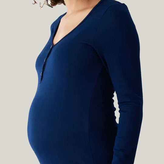 Soft And Comfortable Breathable Maternity Long-Sleeved Dress Postpartum Gowns