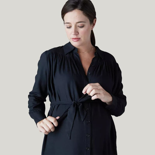 Fashionable Bamboo Fiber Birthing Gowns/Postpartum Gowns Convenient For Breastfeeding