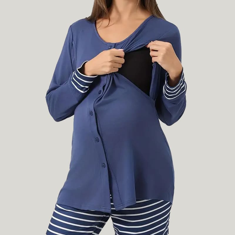 Soft And Comfortable Breathable Nursing & Maternity Pajamas Set Nursing Tank