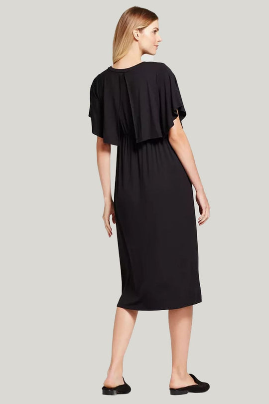 Convenient Breastfeeding Maternity Clothes With Shawl Design Maternity Dress