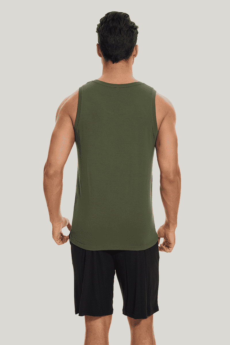 Men'S Bamboo Short-Sleeved Short Pants Knitted Jogger Pj Sets-2411290263