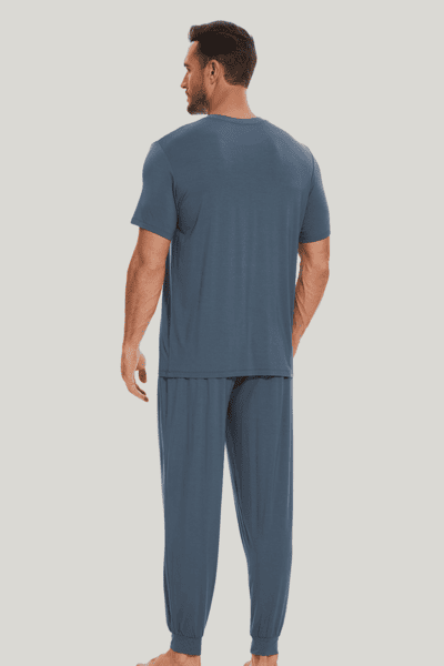 Men'S Bamboo Sleep Tee, Short-Sleeved And Long-Pants Sport Set- 2411290175