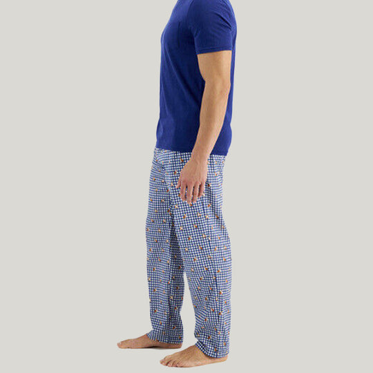 Soft And Comfortable Men'S Checkered Long Pajama Pants With Drawstring Bamboo Fiber Pajama Pants