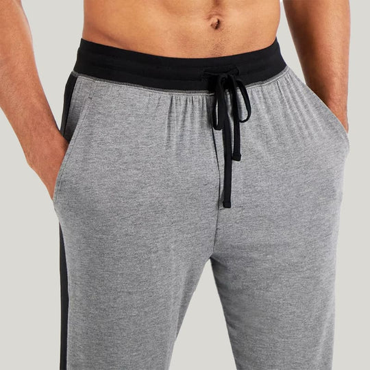 Men'S Patchwork Lace Up Bamboo Fiber Pants
