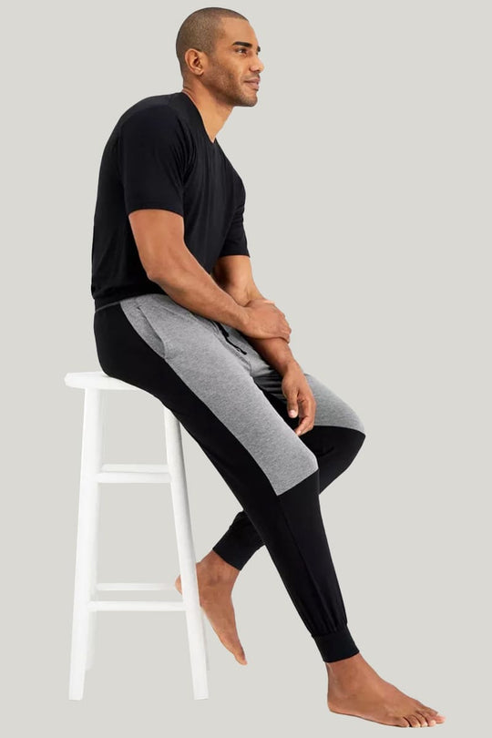 Men'S Patchwork Lace Up Bamboo Fiber Pants