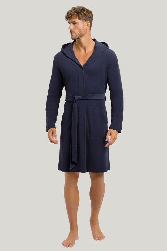 Bamboo Fiber Hooded Men'S Robes