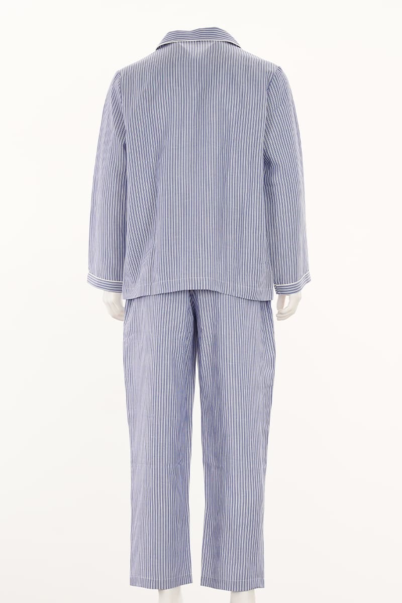 Men’S Woven Tencel-Linen Blend Striped Pajama Set Factory-2517190024