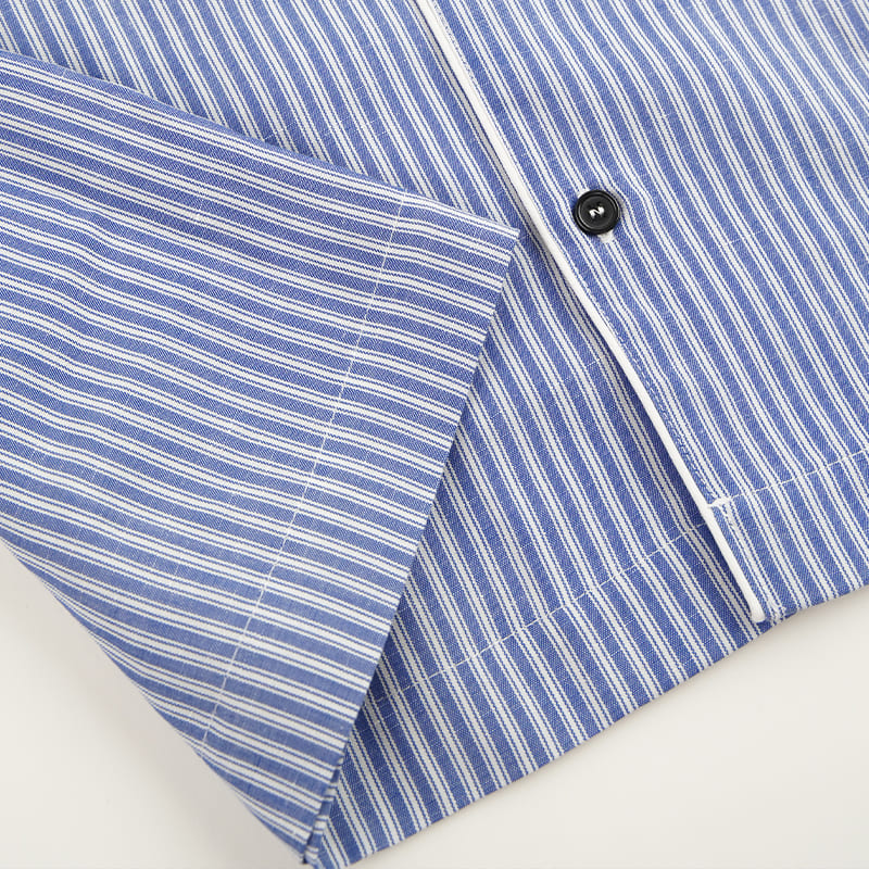 Men’S Woven Tencel-Linen Blend Striped Pajama Set Factory-2517190024