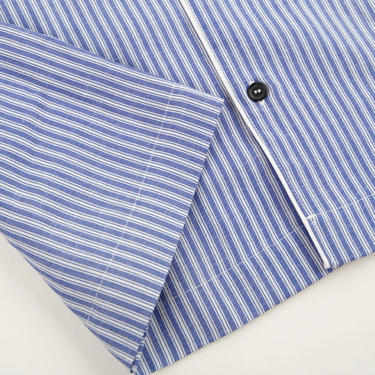 Men’S Woven Tencel-Linen Blend Striped Pajama Set Factory-2517190024