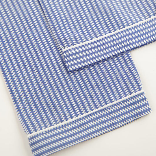 Men’S Woven Tencel-Linen Blend Striped Pajama Set Factory-2517190024