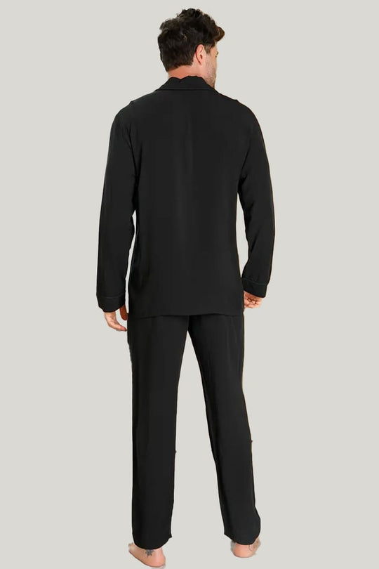 Classic Men'S Solid PJ Tops With Pockets, Bamboo Fiber Casual Nightshirts