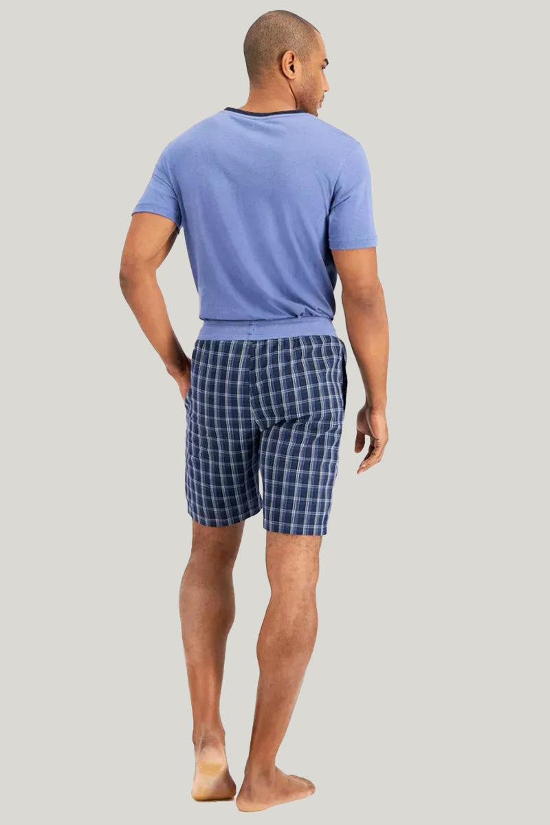 Men'S Short-Sleeved Shorts Pajamas With Drawstrings, Comfortable And Breathable Men'S Bamboo Fiber Sleepwear Set