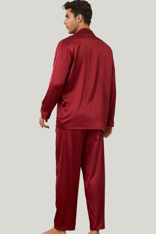 Men'S Mulberry Silk Pajamas, Natural Antibacterial Men'S Sleepwear Set