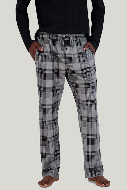 Men'S Long-Sleeved Trousers Pajamas With Drawstrings, Comfortable And Breathable Men'S Bamboo Fiber Sleepwear Set
