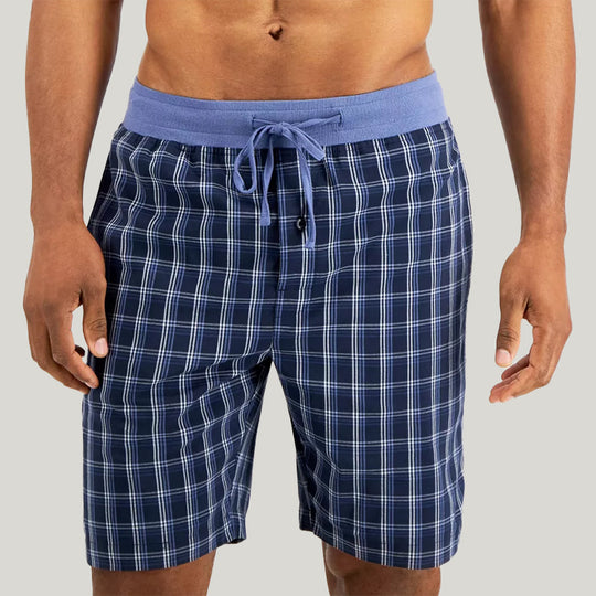 Men'S Short-Sleeved Shorts Pajamas With Drawstrings, Comfortable And Breathable Men'S Bamboo Fiber Sleepwear Set