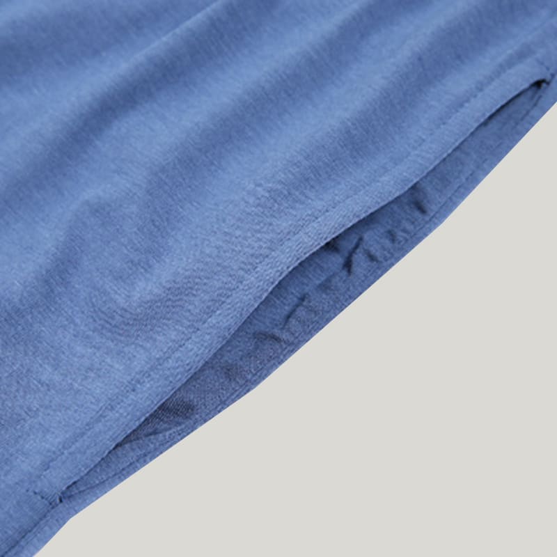 Soft And Comfortable Men'S Long-Sleeved PJ Tops, Classic Men'S Bamboo Fiber Pajamas With Pockets