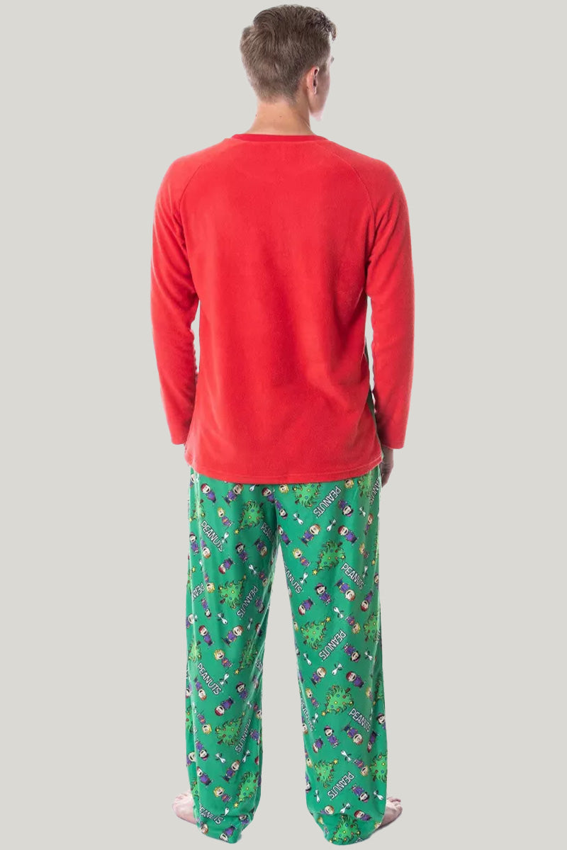 Men'S Christmas Long-Sleeved Trousers Pajama Set, Comfortable And Breathable Men'S Bamboo Fiber Sleepwear Set