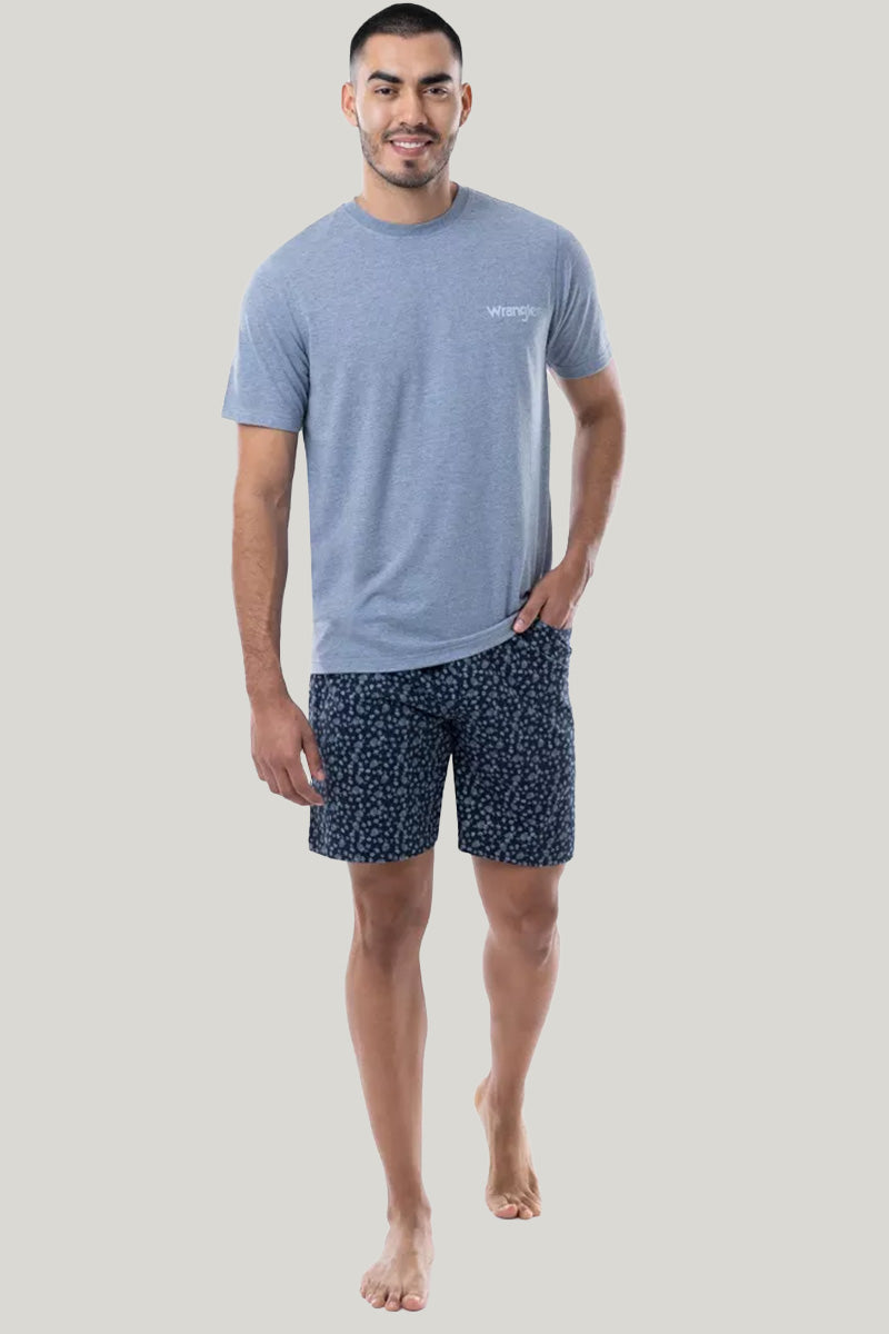 Men'S Short-Sleeved Shorts Round-Neck Pajama Set, Comfortable And Breathable Bamboo Fiber Sleepwear Set