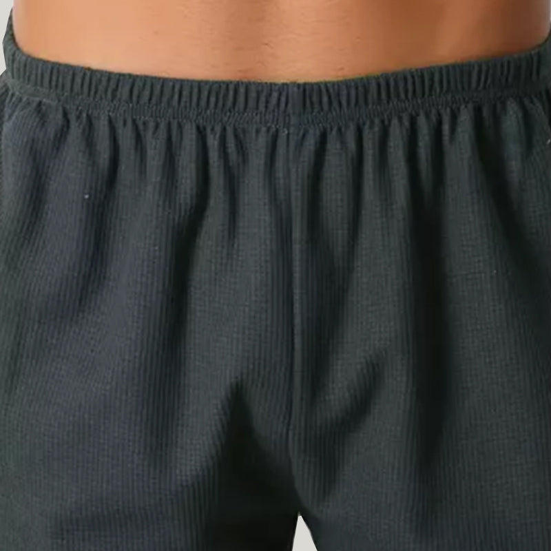 Men'S Short-Sleeved Shorts Pajamas Set, Classic Men'S Bamboo Fiber Sleepwear Set