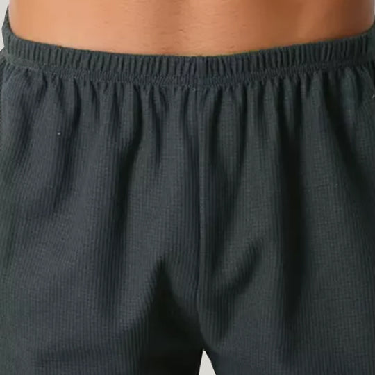 Men'S Short-Sleeved Shorts Pajamas Set, Classic Men'S Bamboo Fiber Sleepwear Set