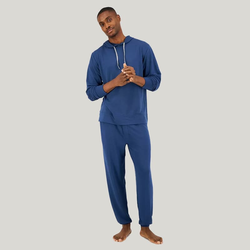 Classic Men'S Sportswear With Drawstrings, Bamboo Fiber Casual Men's Pajama Shirts