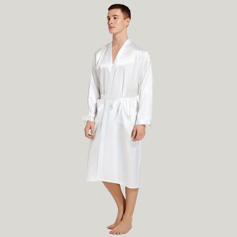 Classic Men'S Solid Robe Can Be Customized With Name And Logo, Suitable For Suitable For Spa, Bedroom, Hotel Bathrobe