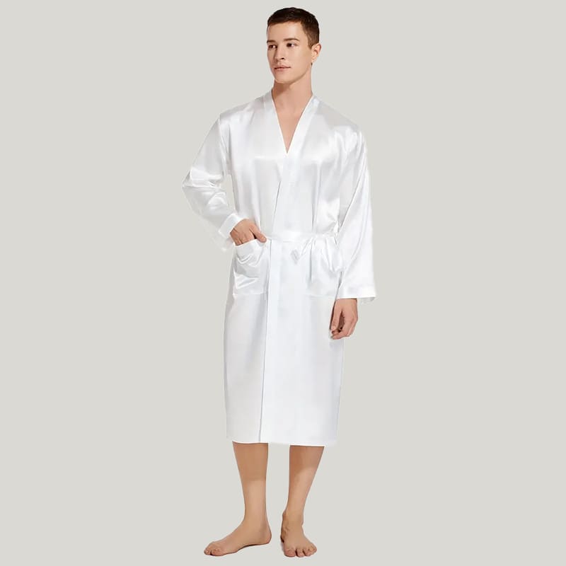 Classic Men'S Solid Robe Can Be Customized With Name And Logo, Suitable For Suitable For Spa, Bedroom, Hotel Bathrobe