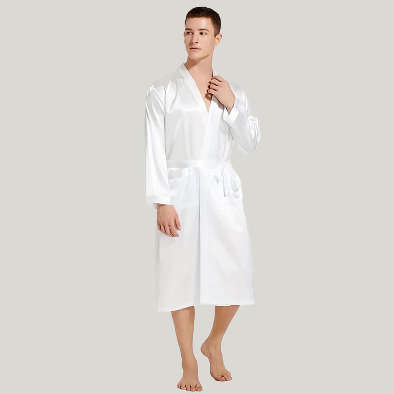 Classic Men'S Solid Robe Can Be Customized With Name And Logo, Suitable For Suitable For Spa, Bedroom, Hotel Bathrobe