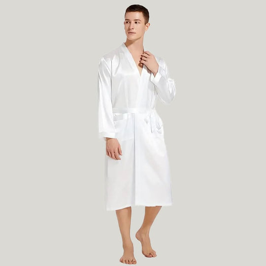 Classic Men'S Solid Robe Can Be Customized With Name And Logo, Suitable For Suitable For Spa, Bedroom, Hotel Bathrobe