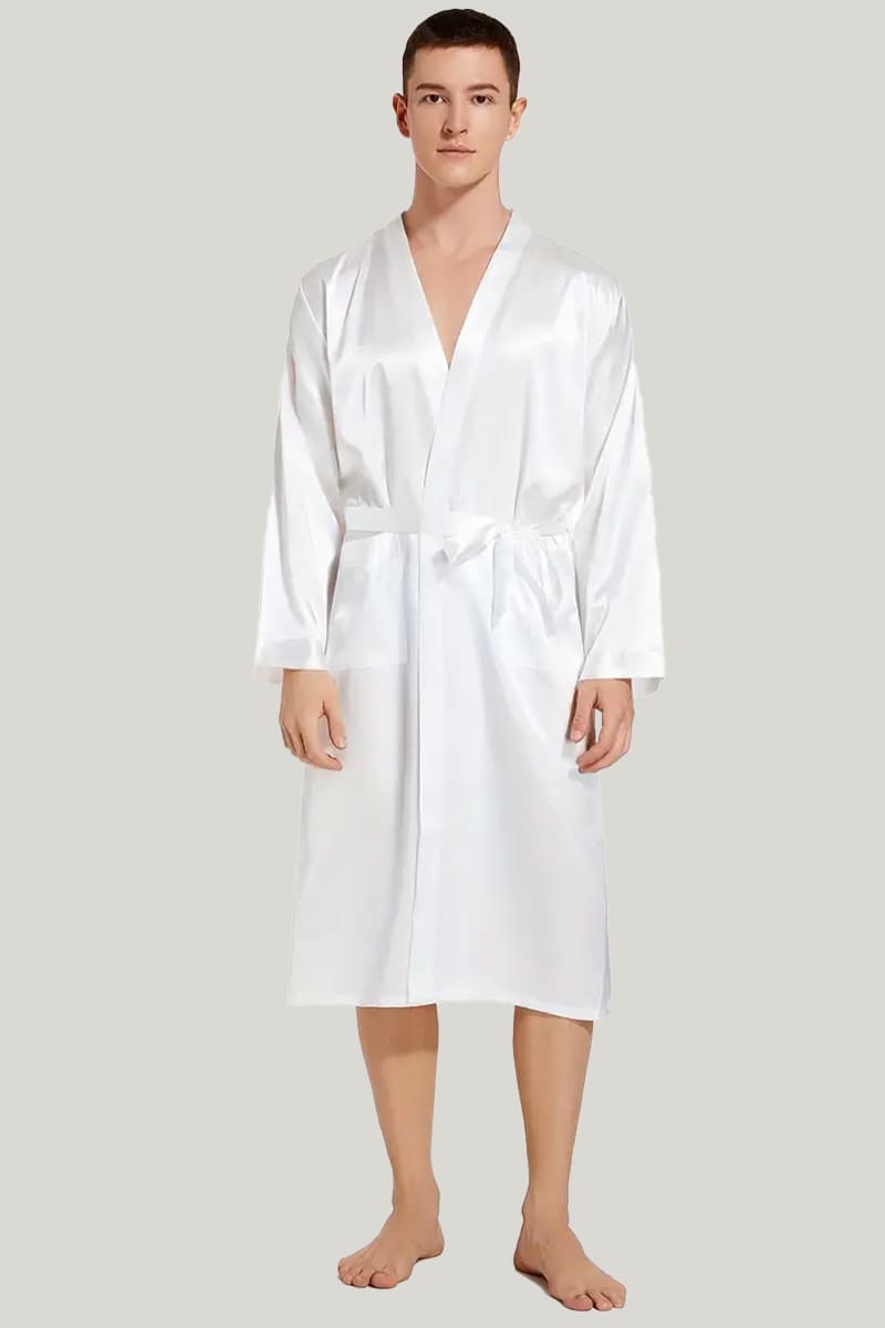 Classic Men'S Solid Robe Can Be Customized With Name And Logo, Suitable For Suitable For Spa, Bedroom, Hotel Bathrobe