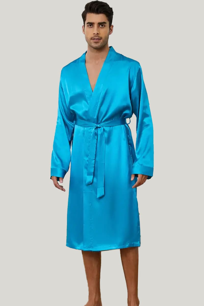 Mens Silk Plush Robes