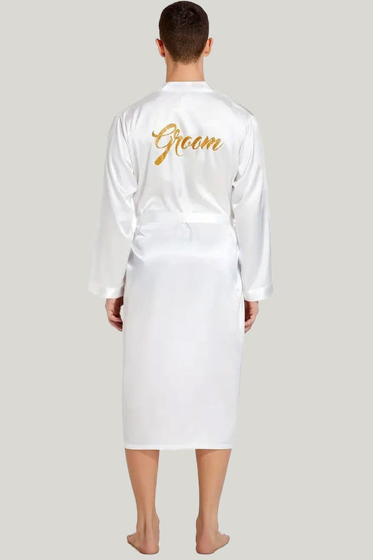 Classic Men'S Solid Robe Can Be Customized With Name And Logo, Suitable For Suitable For Spa, Bedroom, Hotel Bathrobe
