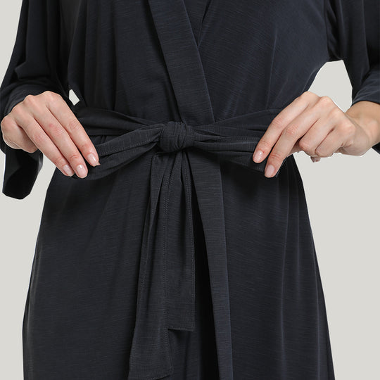 Tie Upscale Ladies Modal Long-sleeve Robe-2311290118