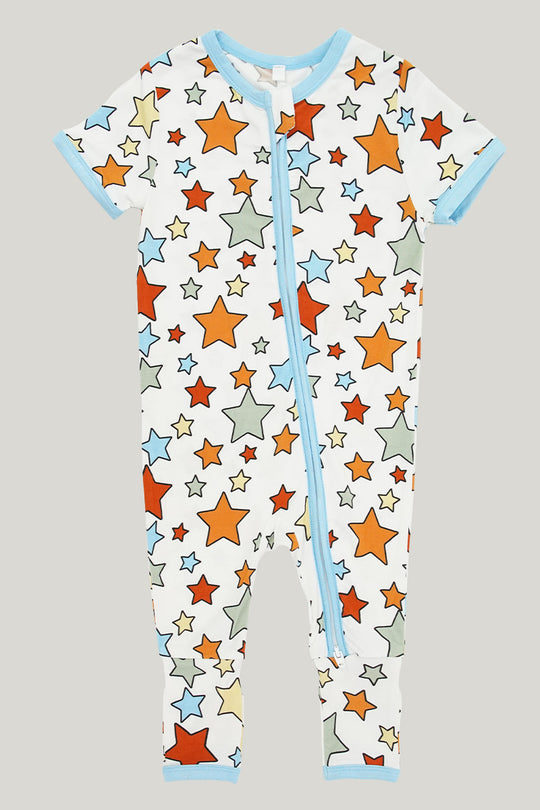 Navel Protection Baby Knit Short-sleeve Long Pants Sleepsuits-2313810100