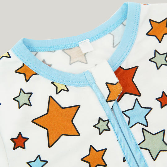Navel Protection Baby Knit Short-sleeve Long Pants Sleepsuits-2313810100