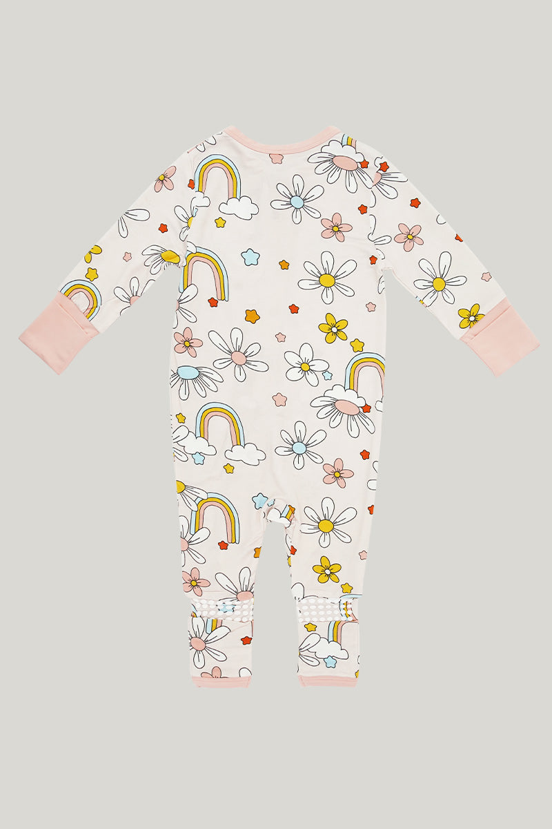 Navel Protection Oblique Zipper Buckle Baby Knit Long-sleeve Long Pants Rompers-2313810099