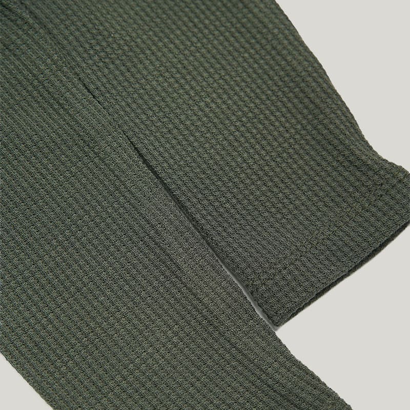 Soft Solid Color Baby Long-Sleeved Long Pants Baby Sleepsuits, Bamboo Fiber Waffle Onesie Bean Hat 2Pcs-2315580180
