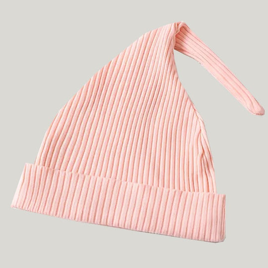 Newborn Solid Color Pure Cotton Newborn Knotted Gown Sleepwear Bag With Bean Hat
