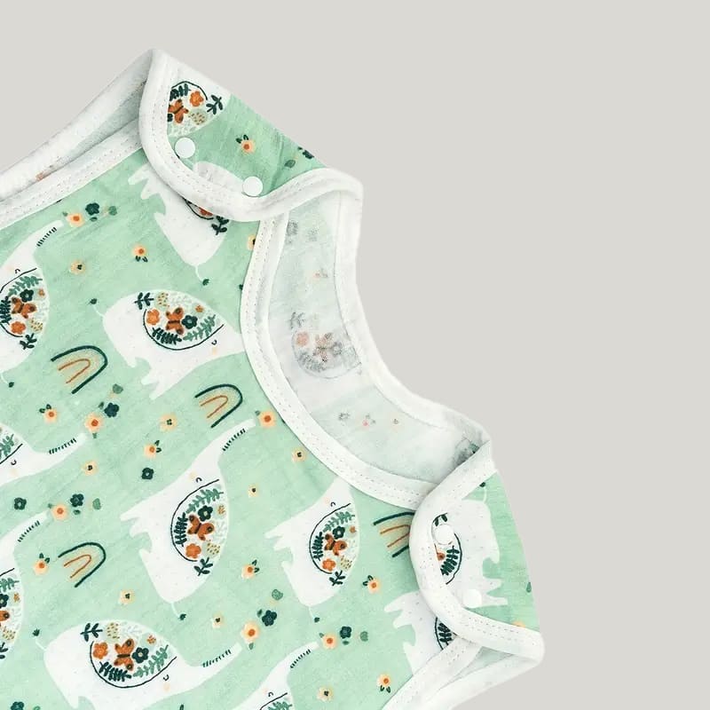 Organic Cotton Baby Swaddle Sleeveless Anti-Kick Design And Snap Closure
