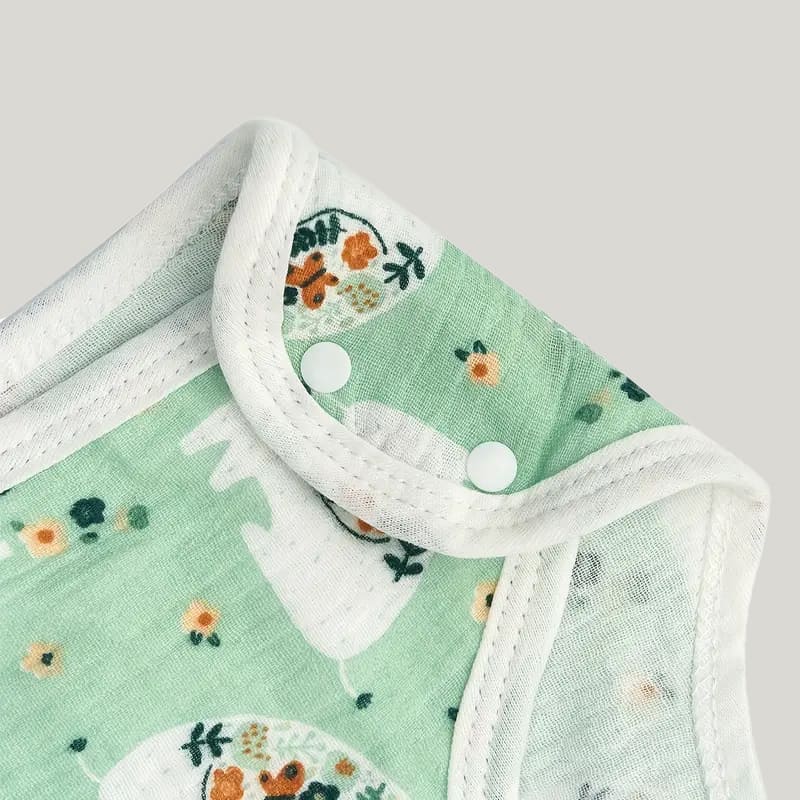 Organic Cotton Baby Swaddle Sleeveless Anti-Kick Design And Snap Closure