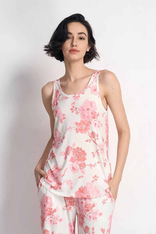 Printed Tank Pj Sets Manufacturing, Custom Striped Pajama Sets Manufacturer
