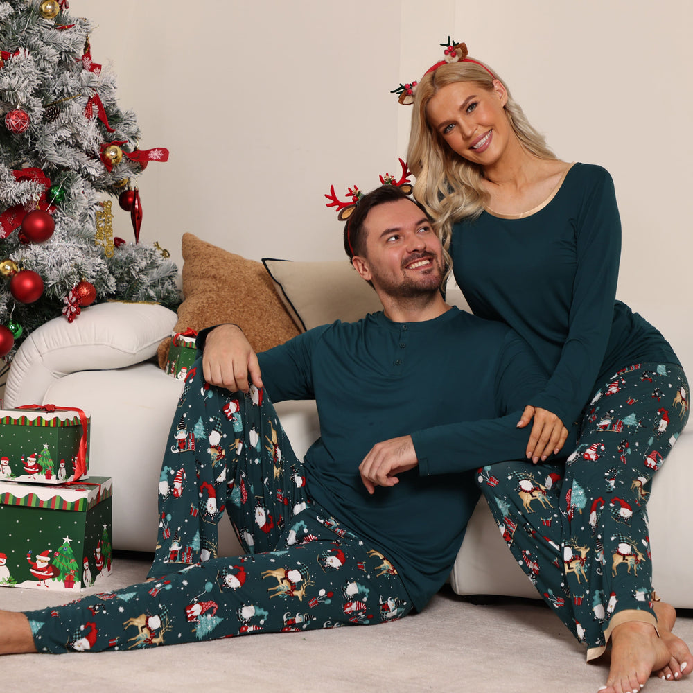 Private Label Bamboo Family Christmas Pajama Set-2411820086