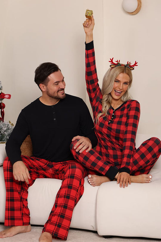 Private Label Bamboo Matching Christmas Pajama Set-2411820086