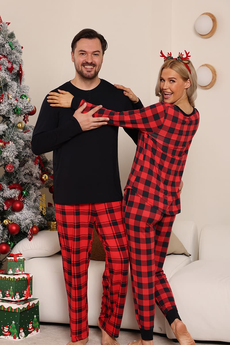 Private Label Bamboo Matching Christmas Pajama Set-2411820086