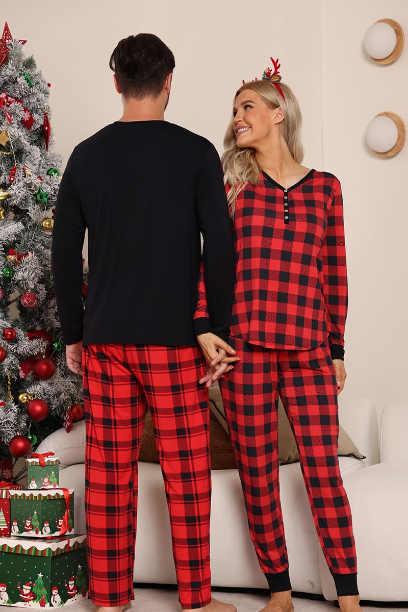 Private Label Bamboo Matching Christmas Pajama Set-2411820086