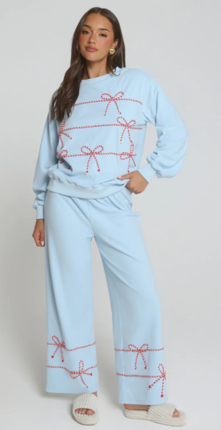 Private Label Christmas Bow Pajama Set