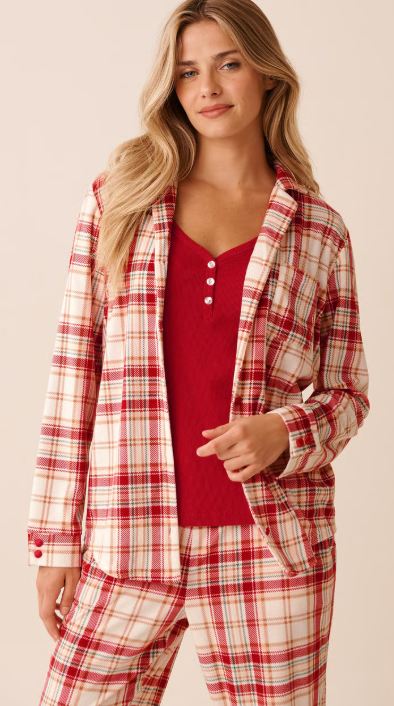 Private Label Christmas Plaid Pajama Set Manufacturer